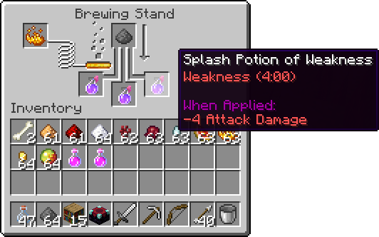 weakness potion minecraft