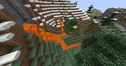 2 lava springs, with the wildfire in the foreground.