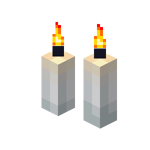 Two White Candles (lit)