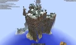 An amplified snowy taiga island.