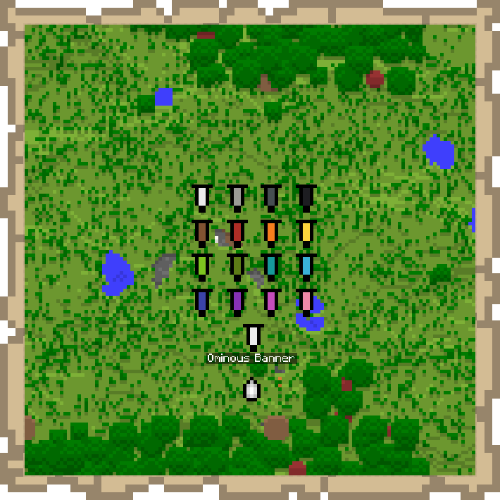 All banners marked on a map, alongside a named banner.