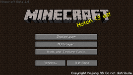 Beta 1.4 menu