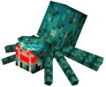 A Cave Spider, as it appears in Minecraft Dungeons.