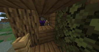 A witch in its witch hut.