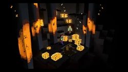 Concept art with an orange theme.
