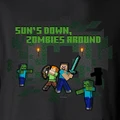 "Sun's Down, Zombies Around," an official T-Shirt featuring Steve and Alex.