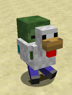 minecraft baby zombie riding chicken