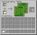 Cartography table's UI, showing the map is being cloned.