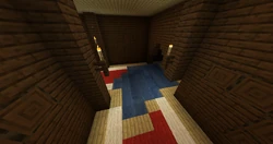 A water lake generated inside a woodland mansion.