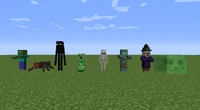 Some of the many monsters that can spawn in the . From left to right: , , , , , , , and .