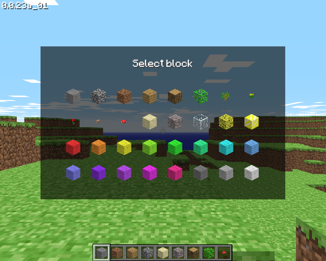 Minecraft classic inventory, al the blocks in classic from …