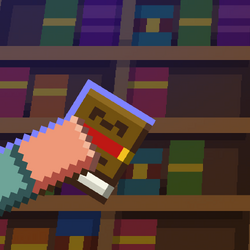 Premium Vector  Minecraft chiseled bookshelf- animated version