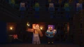 Ari and Efe in the stronghold library, from the announcement of Minecraft Live 2023.