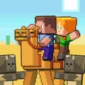 Artwork of Steve and Alex riding a camel.