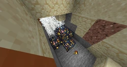 5 pig spawners and a chest in the middle.