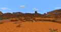 A view of the badlands biome.