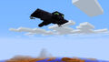 A phantom flying high in the air, using its model and texture from 18w07a. The smoke particles beside each of its wings can be seen.