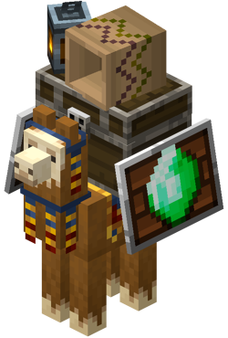 A Trader Llama, as depicted in Minecraft Dungeons.