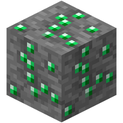 Emerald ore in its second iteration, using its intended texture