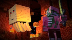 A ghast attacks Jesse and their friends.