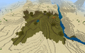 Una piccola savana completamente circondata dal deserto.