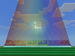 O espectro de luz visível total criado por sinalizadores coloridos.