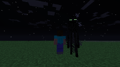 An enderman's height compared to the player's height.