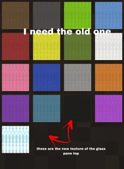 These are the current “glass pane top” texture