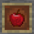 A rotated apple in an item frame.
