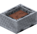 A minecart as it appears at 2⁄3 capacity (18⁄27 slots full).