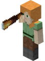 Alex using a spyglass before its 3D model was added.