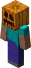 Steve wearing Carved Pumpkin