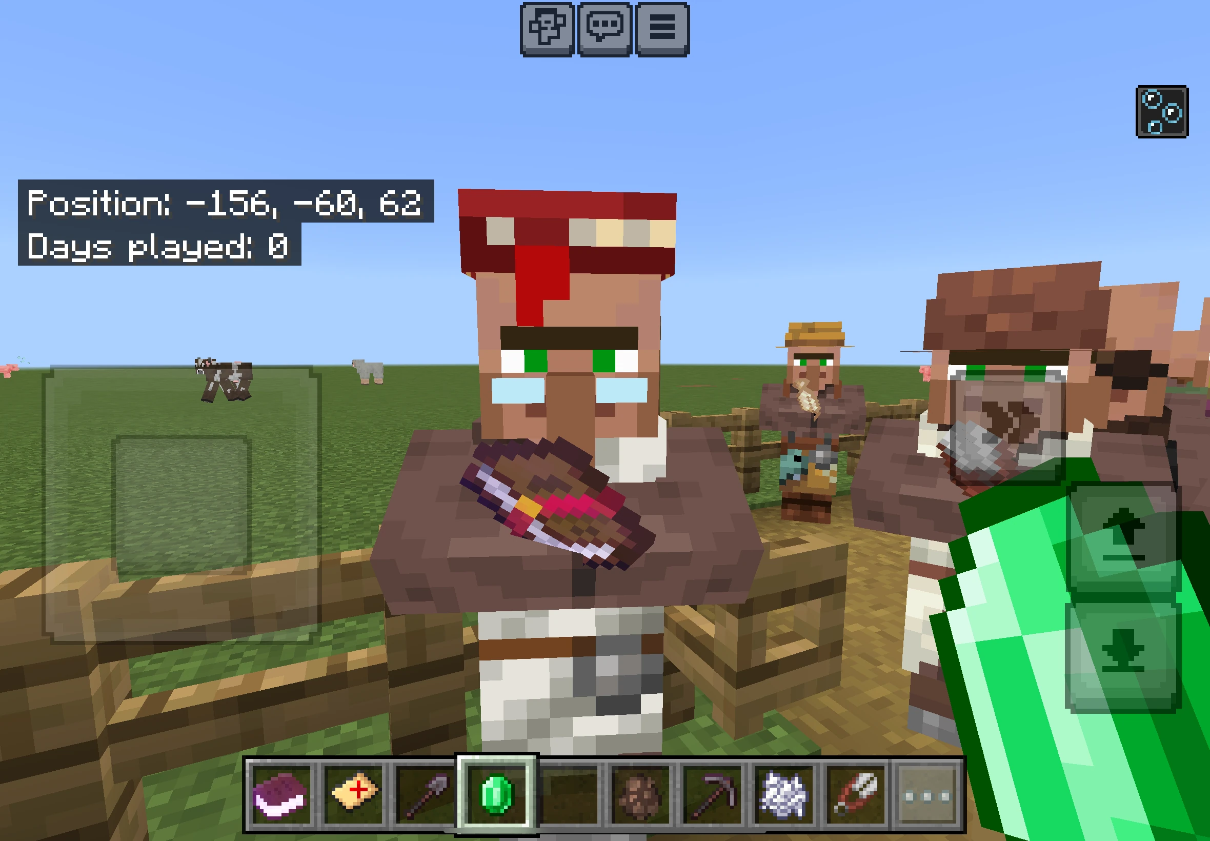 Librarian villager holding an enchanted book
