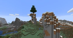 A Windswept Hills overhang with a floating island.
