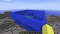 The monument generates with water around it, separate from the world generation.