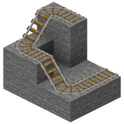 An example of a track with curves and ramps.