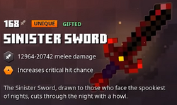 Minecraft Dungeons - Sinister Sword Unique Gilded (Xbox)(PS4