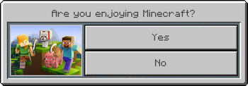 Are you enjoying minecraft popup