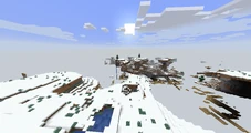 A frozen river biome generated with Floating Islands world type fails to generate any rivers.
