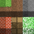 A comparison of Minecraft 4k's and Minecraft Classic's block textures.