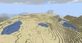 The removed desert lakes biome, featuring many large lakes.