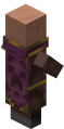 A Creeper face on the robe of a plains biome cleric villager.