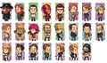 A compilation of several employees' old Mojang avatars.