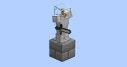 Armor stands can wear blocks on their heads. This is accessible with commands such as /item.
