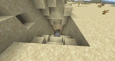 Cave entrance in a desert biome.