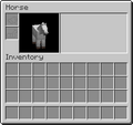 The GUI for horses implemented in 13w21a, which allows the removal and switching of armor.