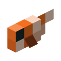 A possible look of the unused clownfish mob, created with Blockbench
