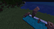 Villager on the edge of a bed