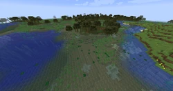 Different water colors in swamp biome.