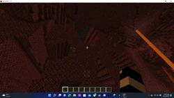 The Far Lands exposing the Nether roof.